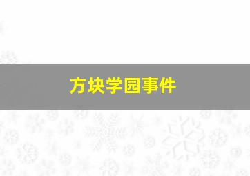 方块学园事件