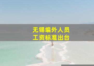 无锡编外人员工资标准出台