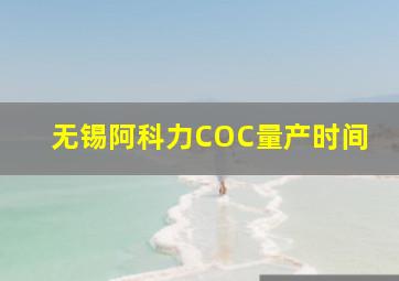 无锡阿科力COC量产时间