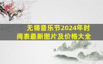 无锡音乐节2024年时间表最新图片及价格大全