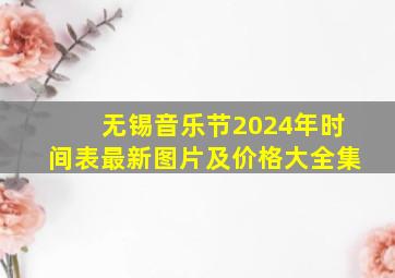 无锡音乐节2024年时间表最新图片及价格大全集