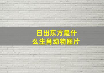 日出东方是什么生肖动物图片