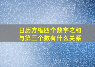 日历方框四个数字之和与第三个数有什么关系