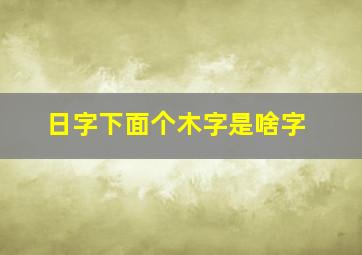 日字下面个木字是啥字