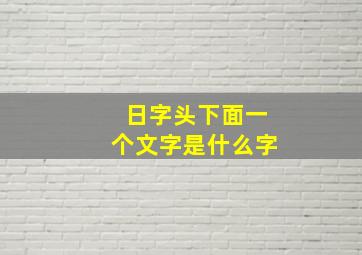 日字头下面一个文字是什么字