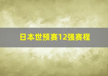 日本世预赛12强赛程