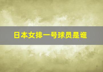 日本女排一号球员是谁