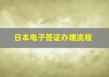 日本电子签证办理流程