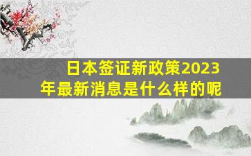 日本签证新政策2023年最新消息是什么样的呢