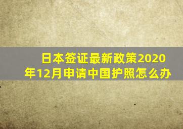 日本签证最新政策2020年12月申请中国护照怎么办