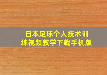 日本足球个人技术训练视频教学下载手机版