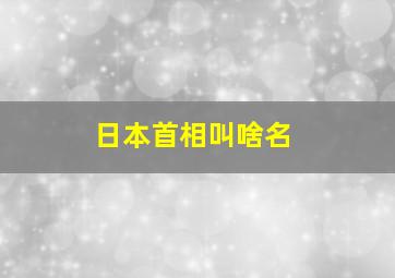 日本首相叫啥名