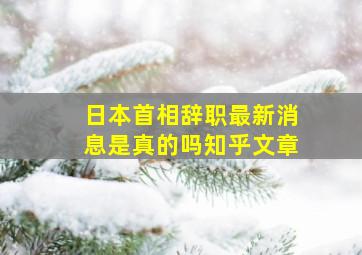 日本首相辞职最新消息是真的吗知乎文章