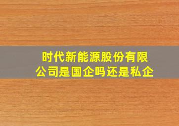 时代新能源股份有限公司是国企吗还是私企