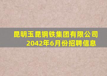 昆明玉昆钢铁集团有限公司2042年6月份招聘信息