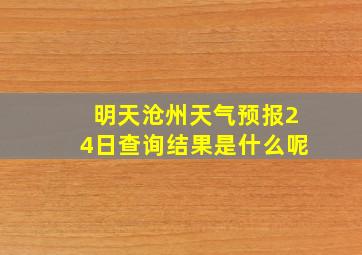 明天沧州天气预报24日查询结果是什么呢