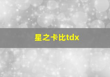 星之卡比tdx