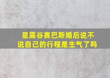 星露谷赛巴斯婚后说不说自己的行程是生气了吗