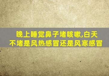 晚上睡觉鼻子堵咳嗽,白天不堵是风热感冒还是风寒感冒