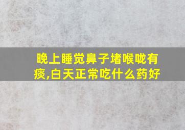 晚上睡觉鼻子堵喉咙有痰,白天正常吃什么药好