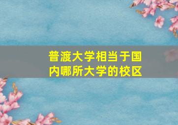 普渡大学相当于国内哪所大学的校区