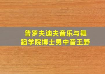 普罗夫迪夫音乐与舞蹈学院博士男中音王野