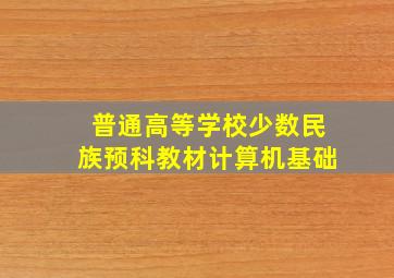 普通高等学校少数民族预科教材计算机基础