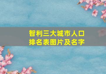 智利三大城市人口排名表图片及名字