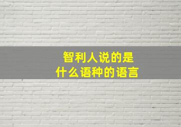 智利人说的是什么语种的语言