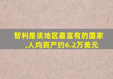 智利是该地区最富有的国家,人均资产约6.2万美元