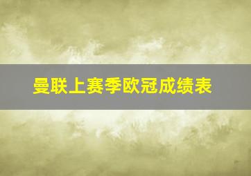 曼联上赛季欧冠成绩表