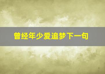 曾经年少爱追梦下一句