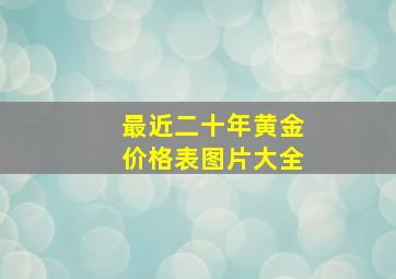 最近二十年黄金价格表图片大全