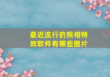 最近流行的照相特效软件有哪些图片