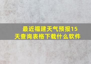 最近福建天气预报15天查询表格下载什么软件