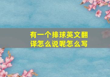 有一个排球英文翻译怎么说呢怎么写