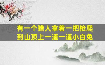 有一个猎人拿着一把枪爬到山顶上一道一道小白兔