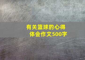 有关篮球的心得体会作文500字