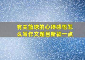 有关篮球的心得感悟怎么写作文题目新颖一点