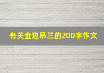 有关金边吊兰的200字作文