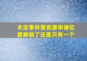 未定事件簿资源申请位置解锁了还是只有一个