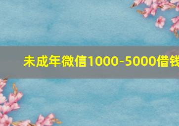 未成年微信1000-5000借钱