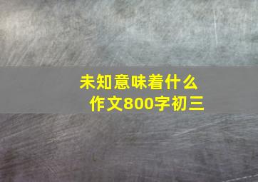 未知意味着什么作文800字初三