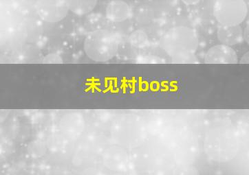 未见村boss