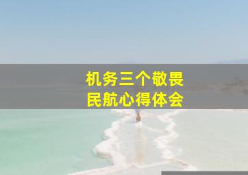 机务三个敬畏民航心得体会