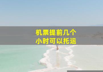 机票提前几个小时可以托运