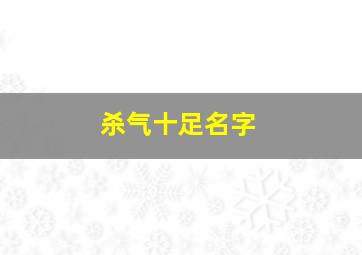 杀气十足名字