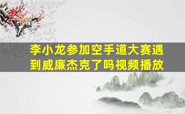 李小龙参加空手道大赛遇到威廉杰克了吗视频播放