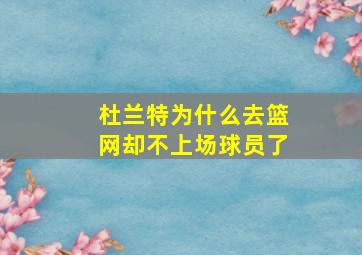 杜兰特为什么去篮网却不上场球员了