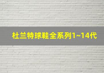 杜兰特球鞋全系列1~14代